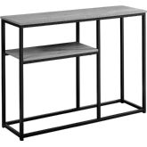 42" Console Table in Grey & Black Metal